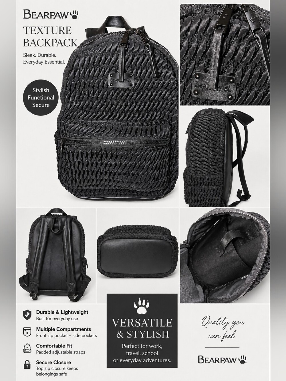 EUC - Bearpaw Black Bag